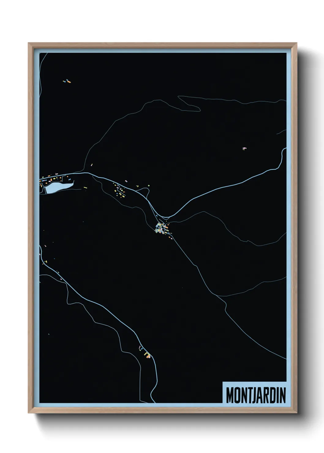 Une affiche de carte sur Montjardin