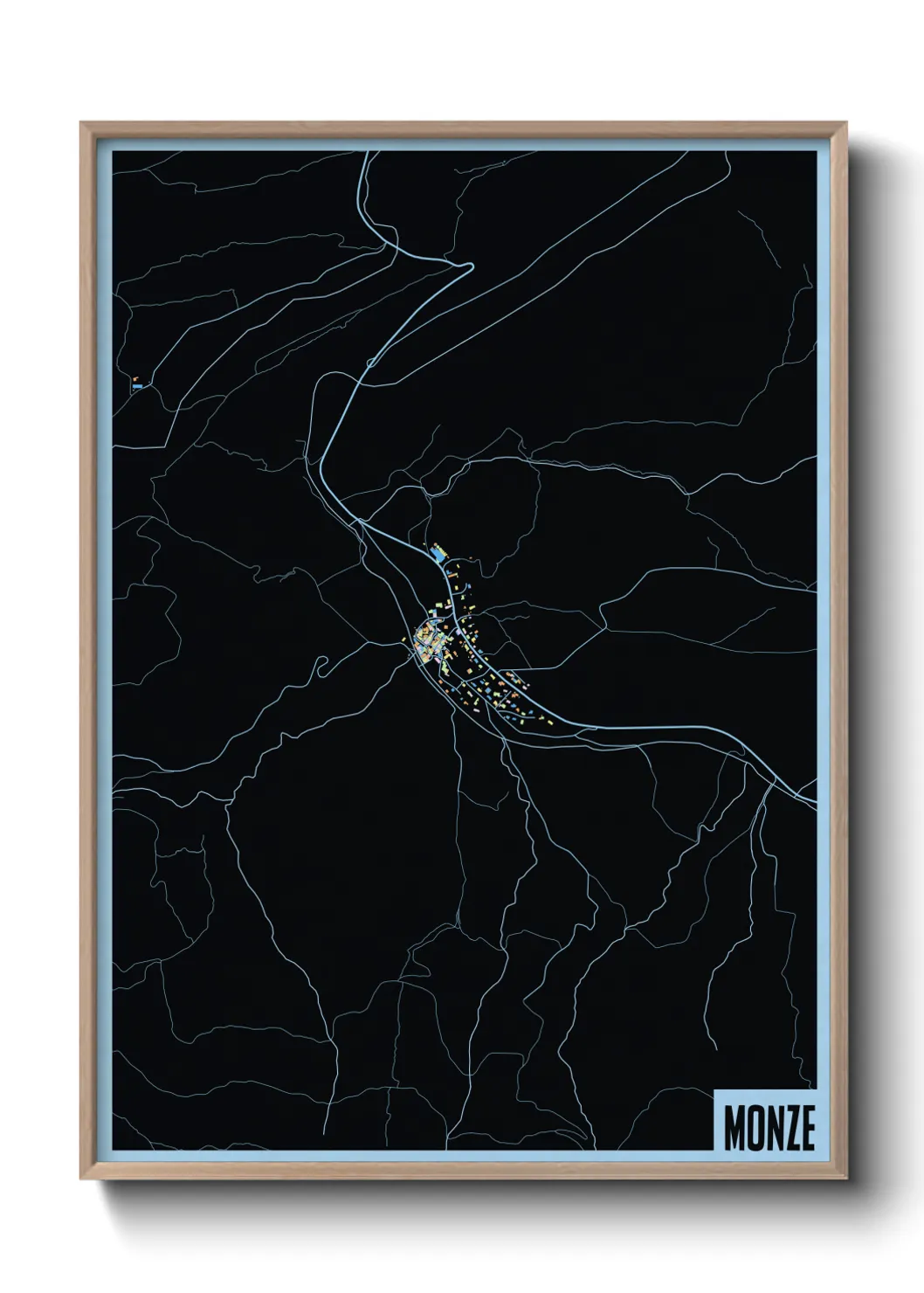 Une affiche de carte sur Monze