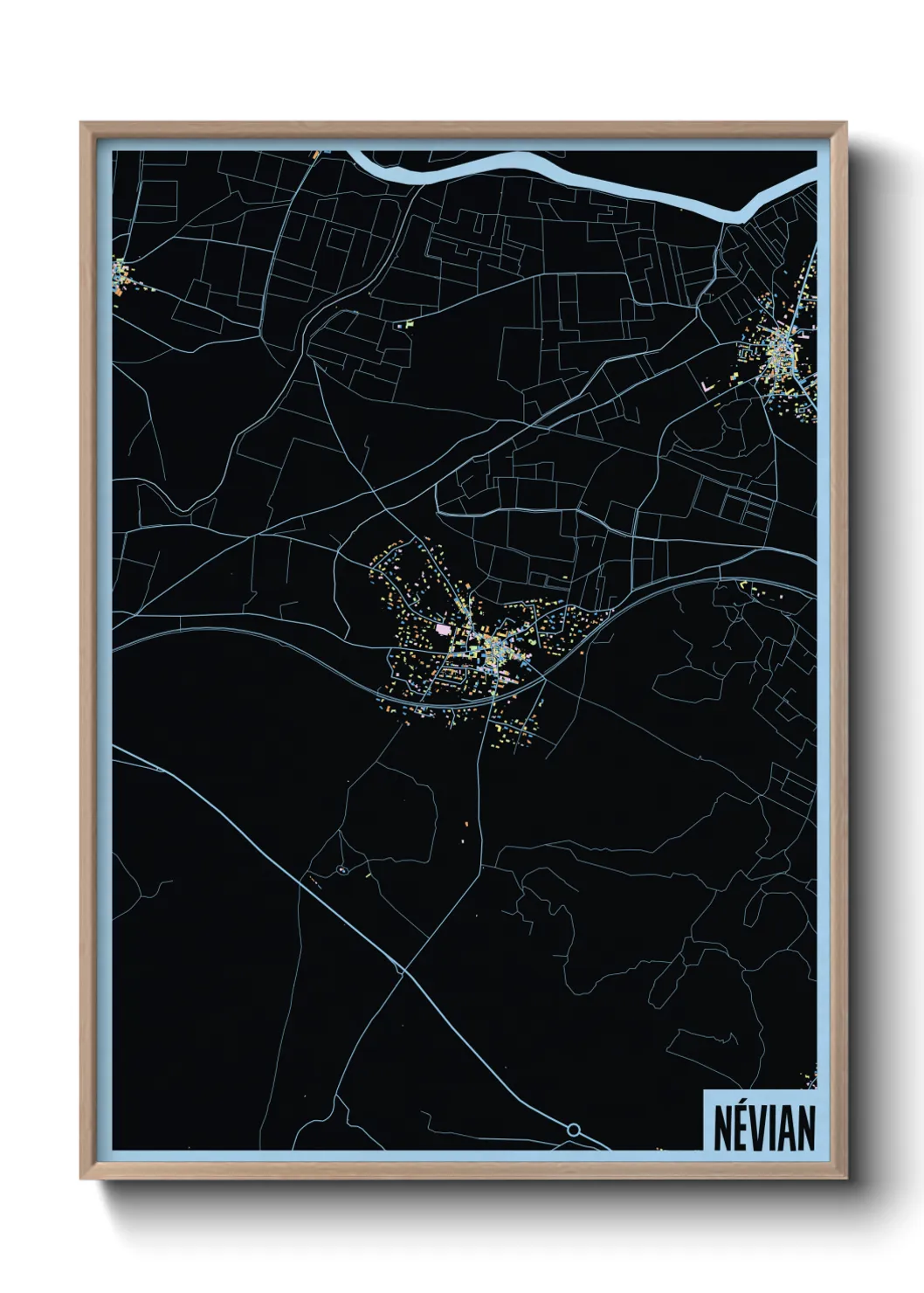 Une affiche de carte sur Névian