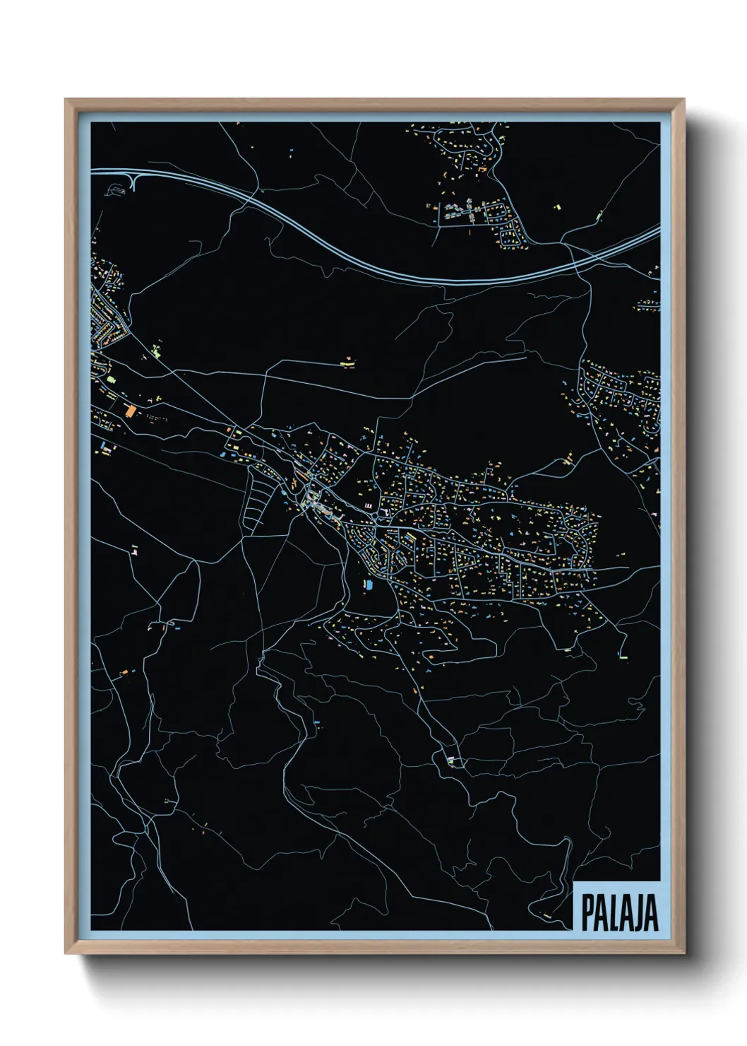 Une affiche de carte sur Palaja