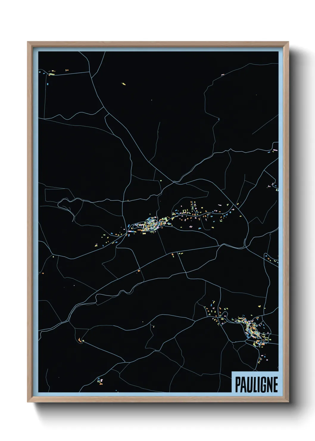 Une affiche de carte sur Pauligne