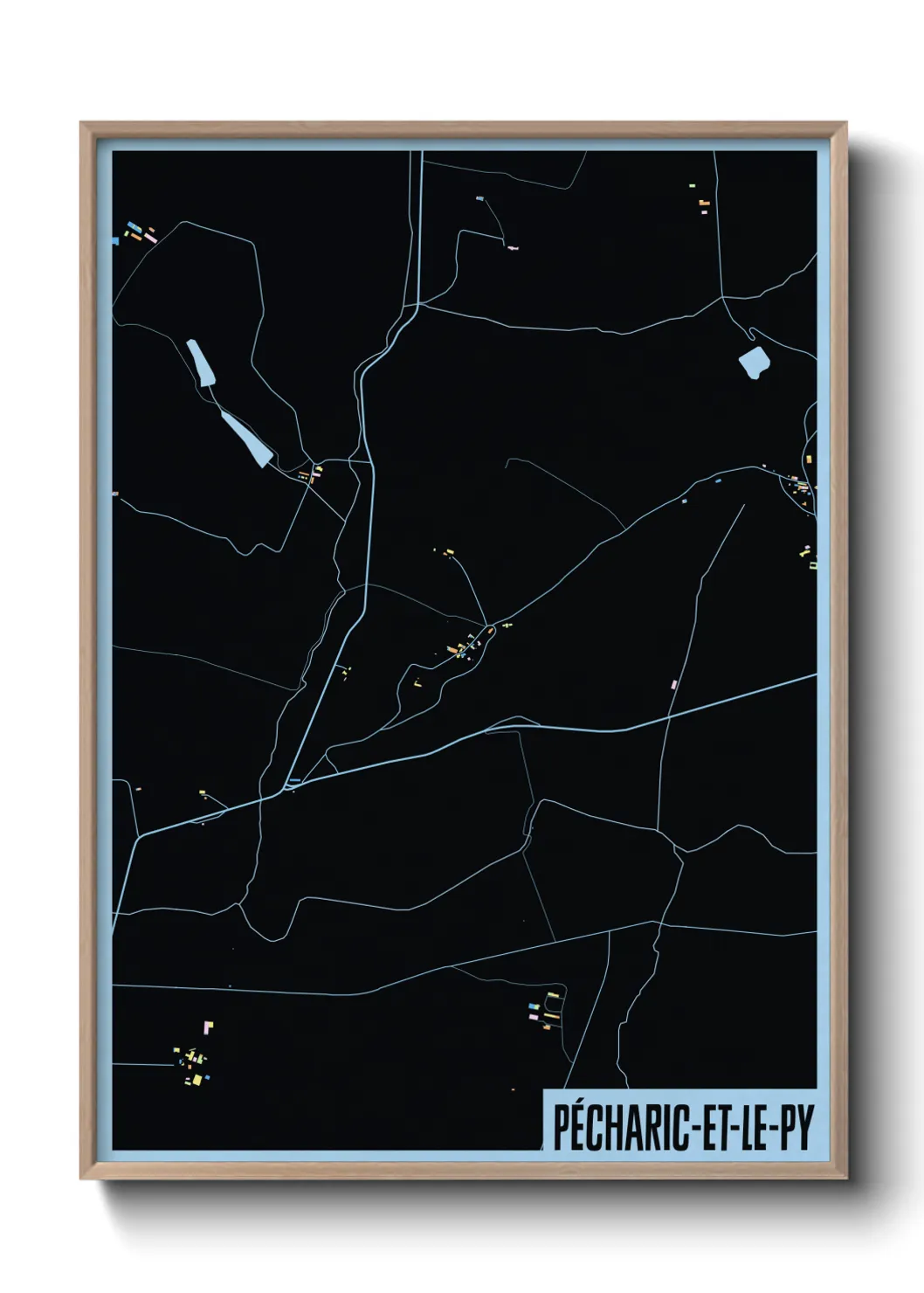 Une affiche de carte sur Pécharic-et-le-Py