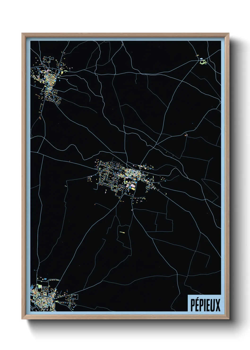 Une affiche de carte sur Pépieux