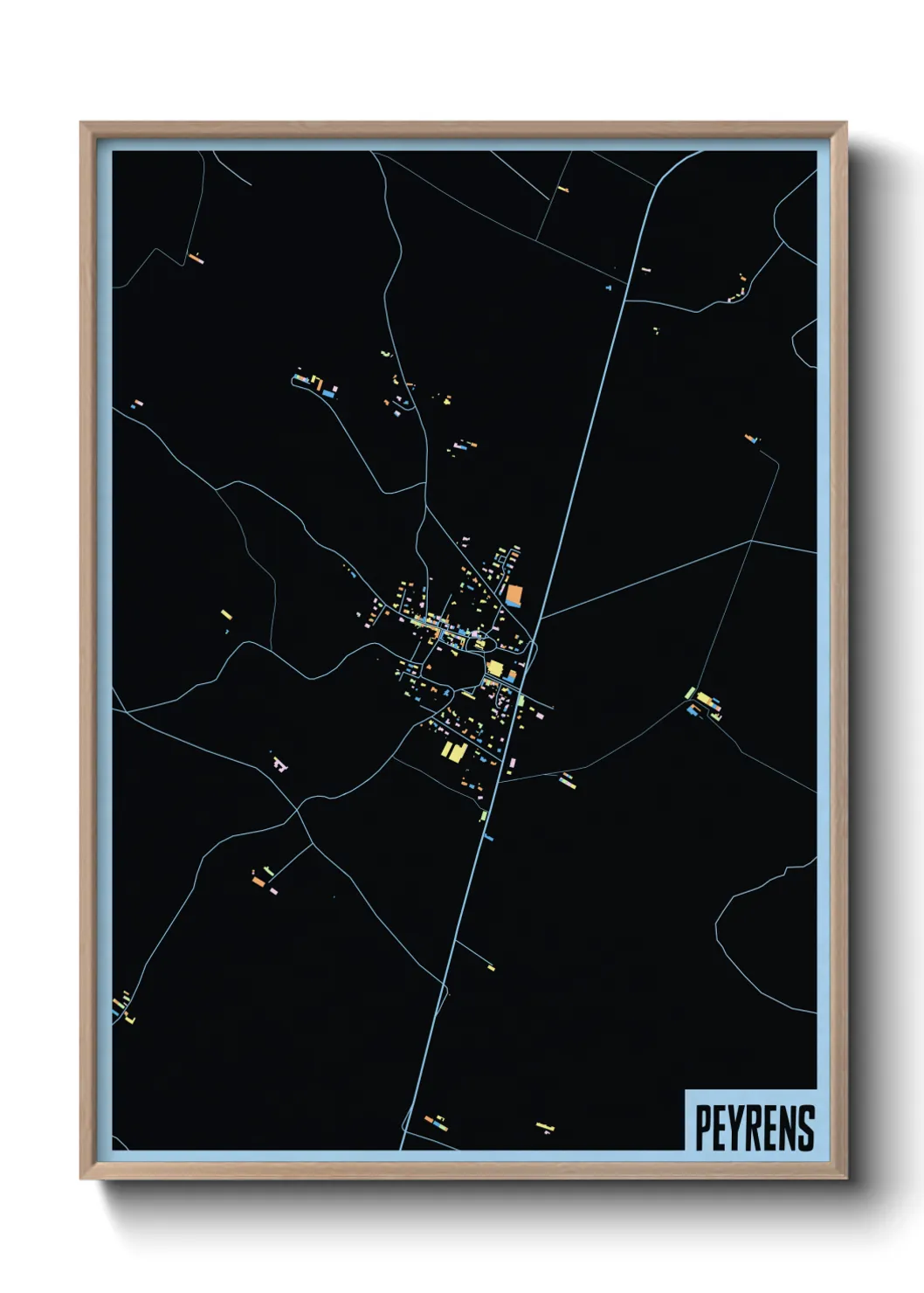 Une affiche de carte sur Peyrens