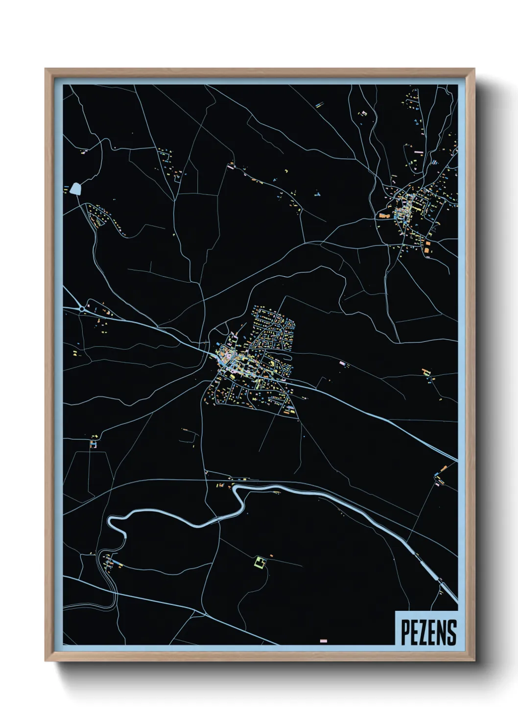 Une affiche de carte sur Pezens