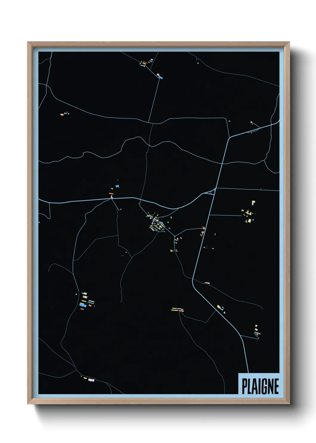 Une affiche de carte sur Plaigne