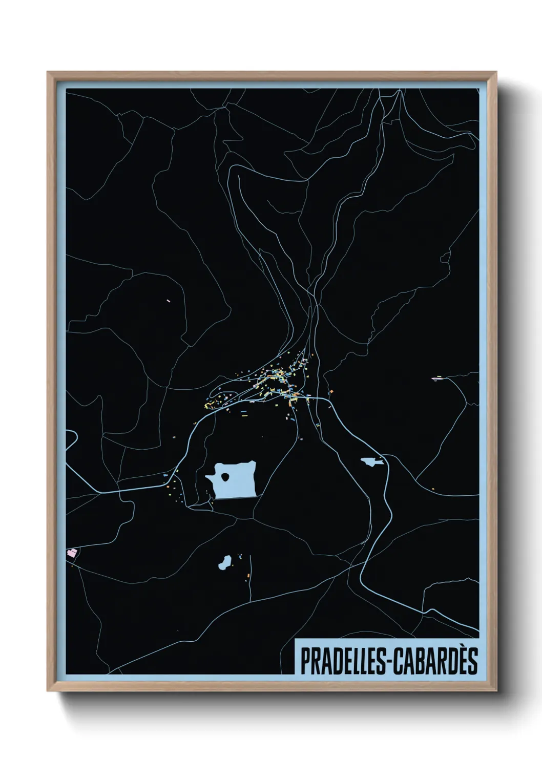 Un poster cartePradelles-Cabardès