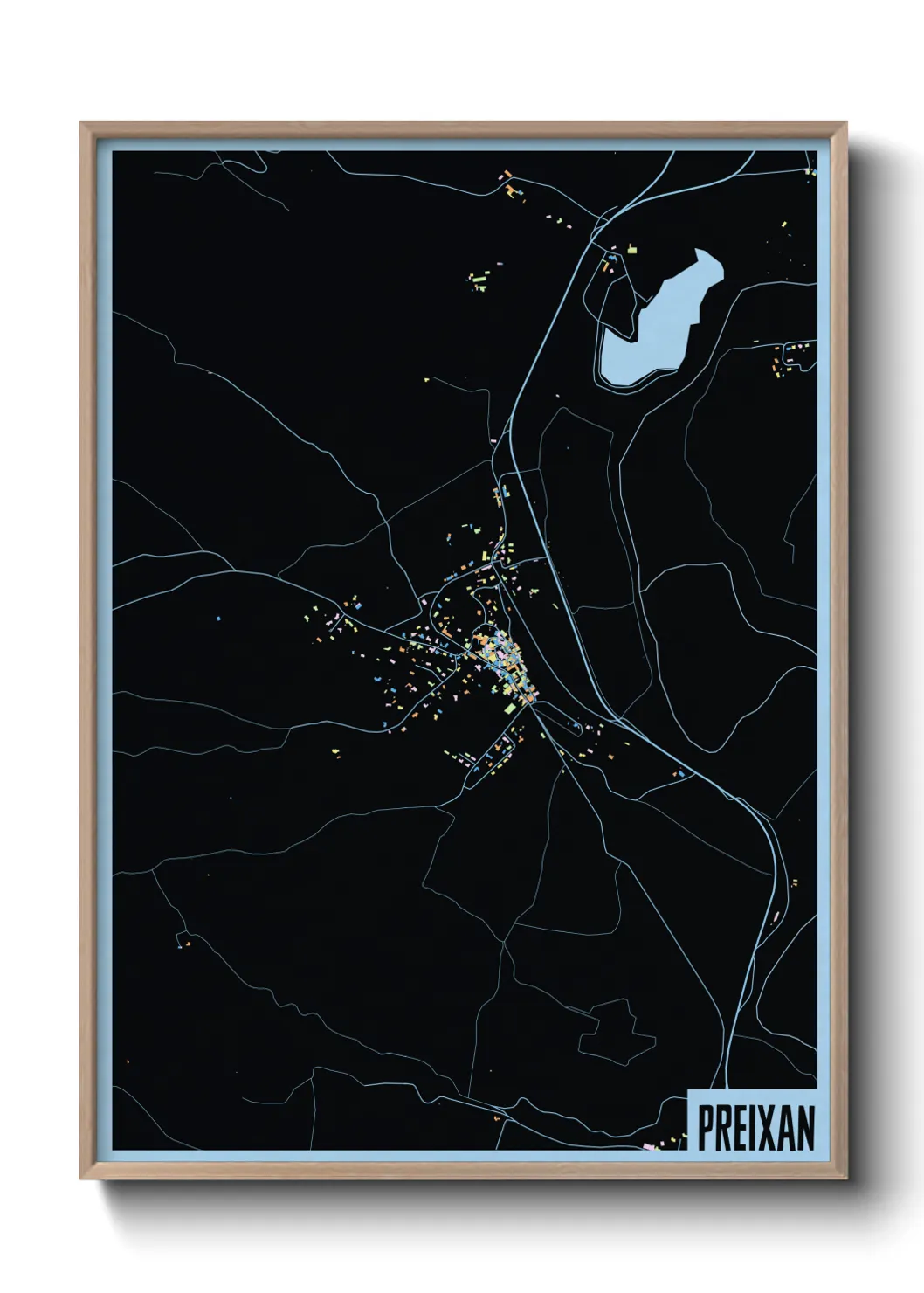 Une affiche de carte sur Preixan