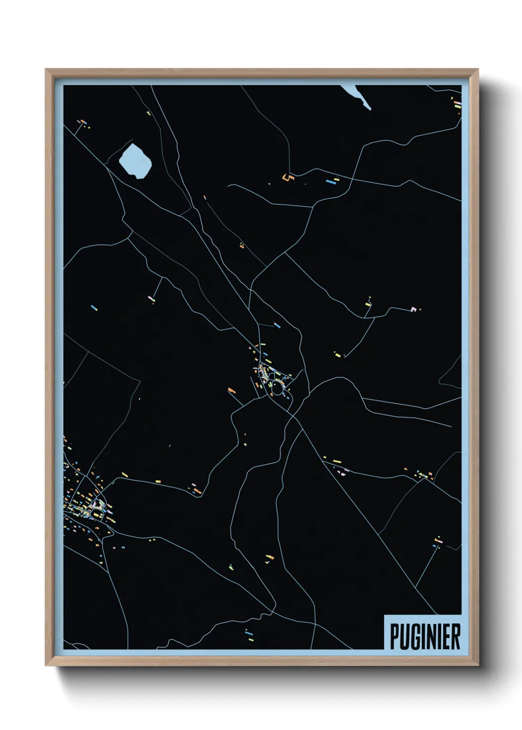 Une affiche de carte sur Puginier