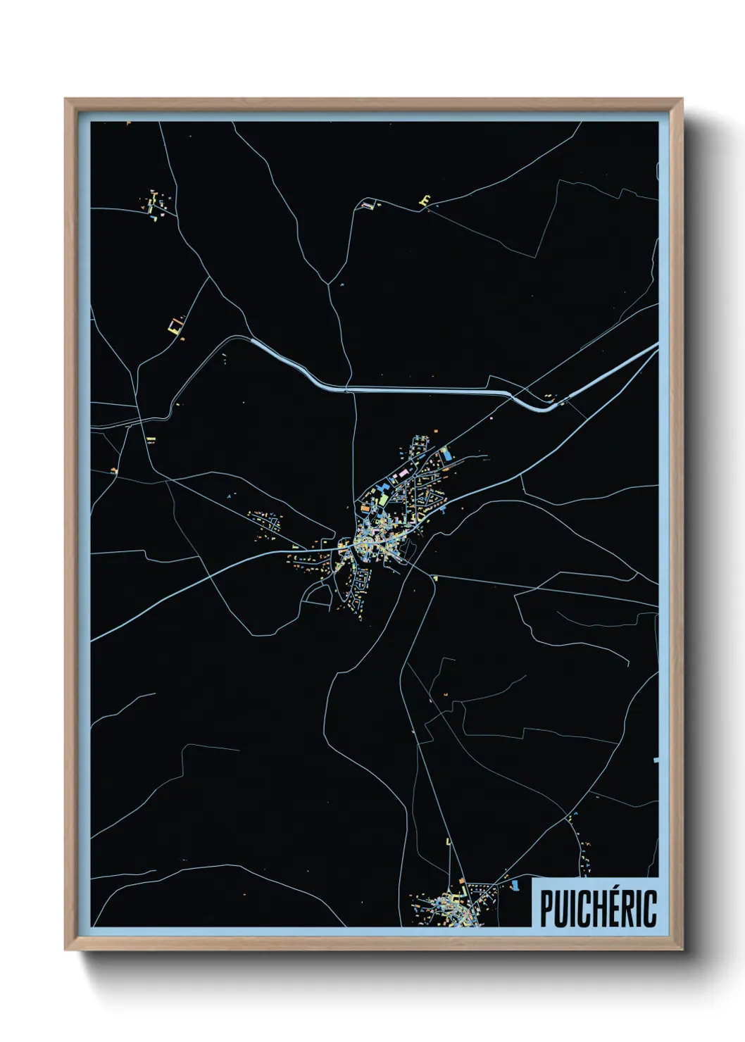 Une affiche de carte sur Puichéric