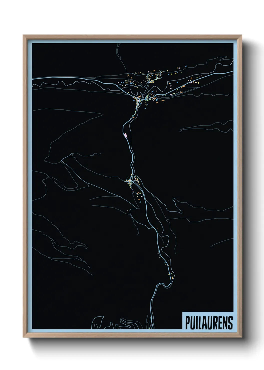 Une affiche de carte sur Puilaurens