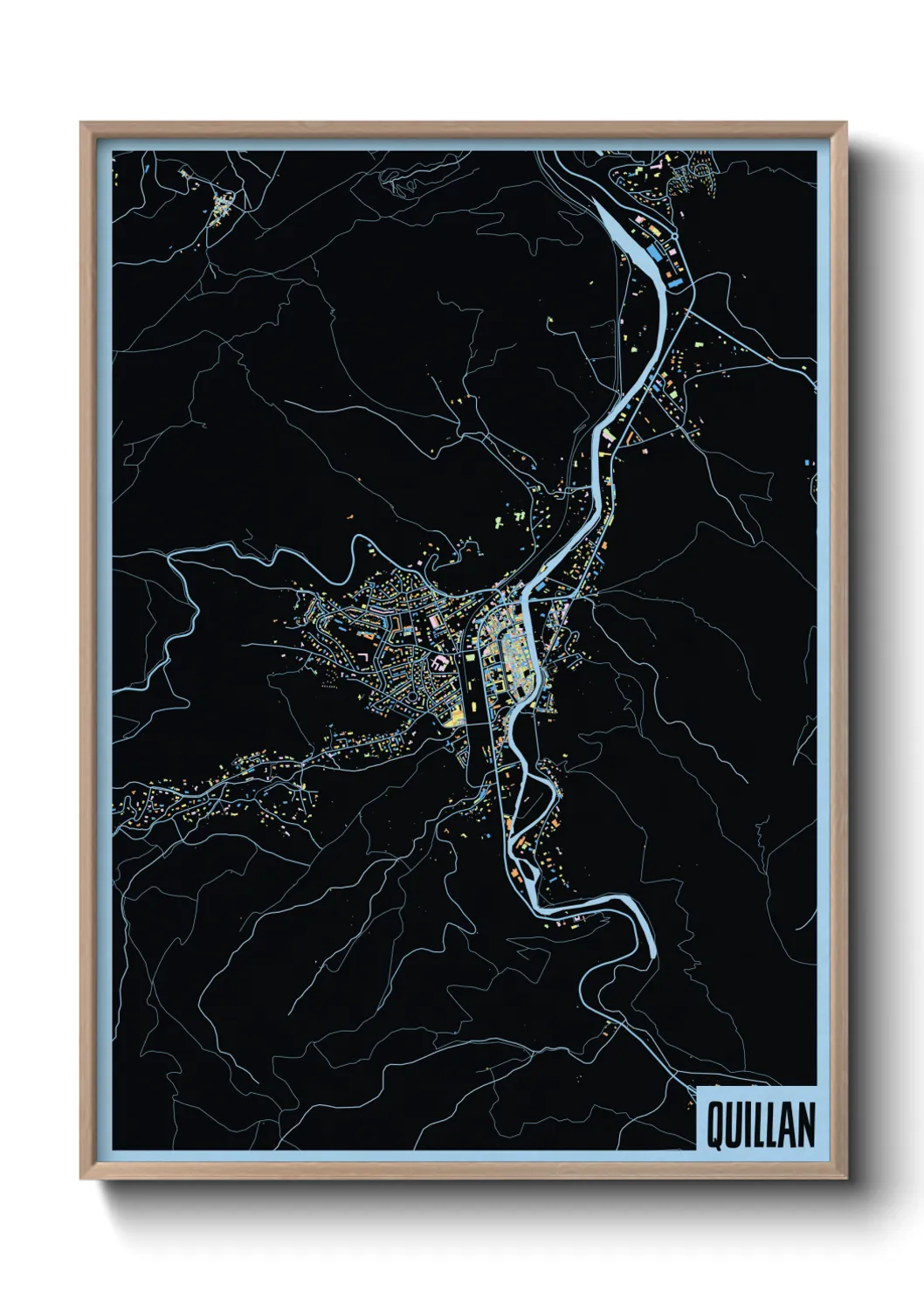 Une affiche de carte sur Quillan