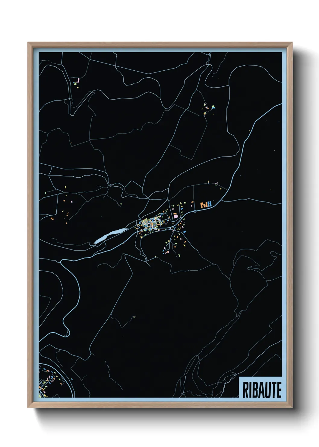 Une affiche de carte sur Ribaute