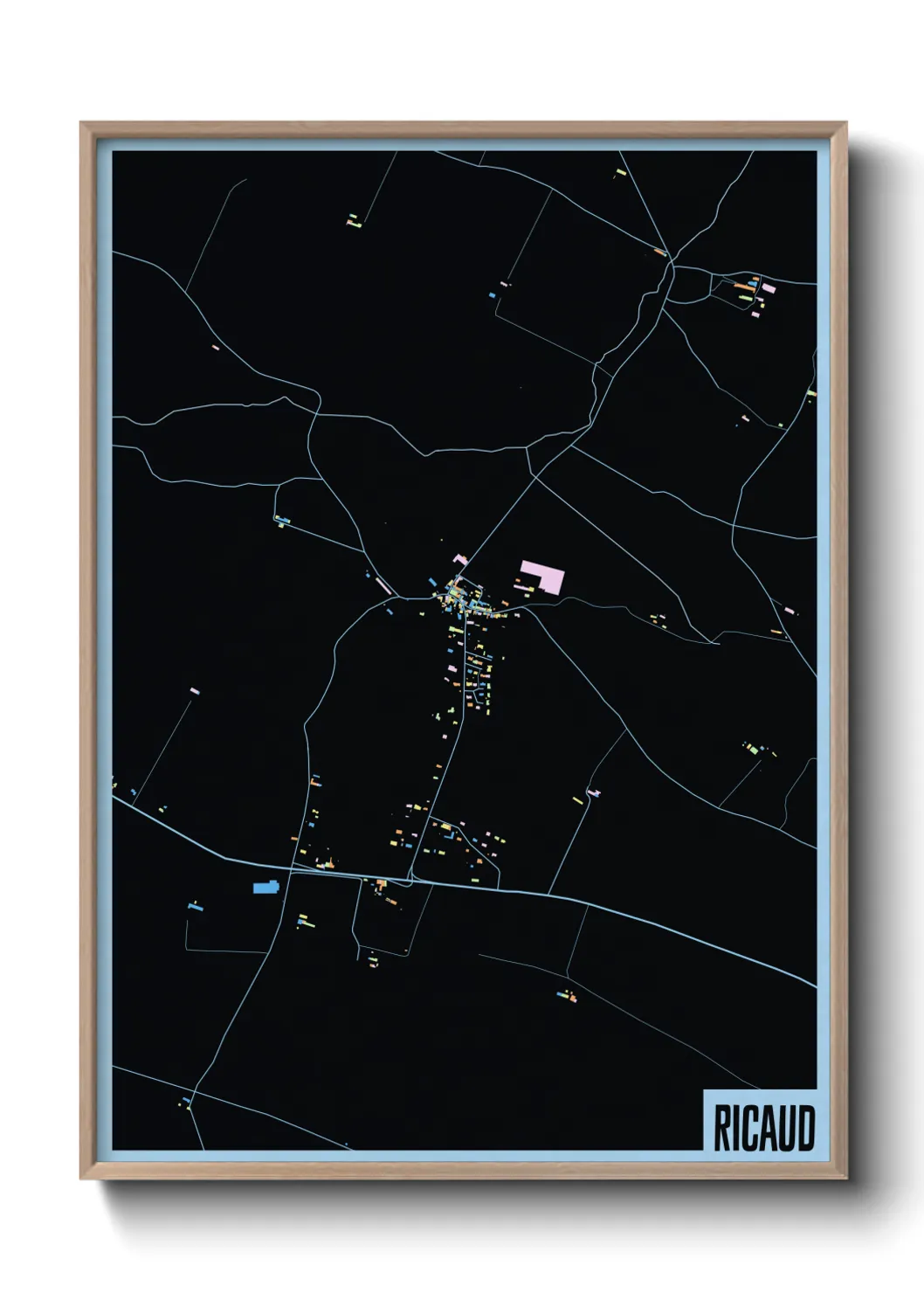 Une affiche de carte sur Ricaud