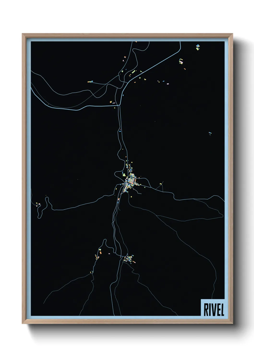 Une affiche de carte sur Rivel