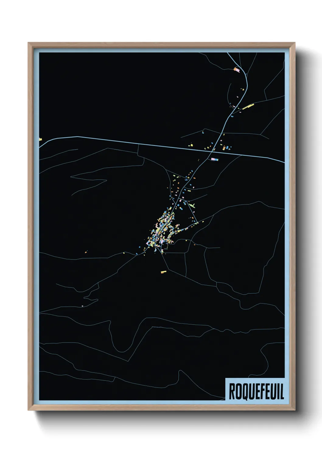 Une affiche de carte sur Roquefeuil