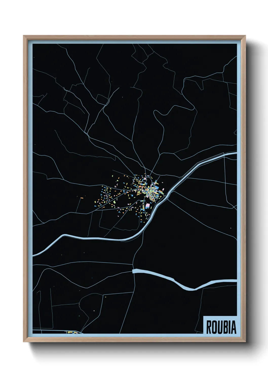 Une affiche de carte sur Roubia