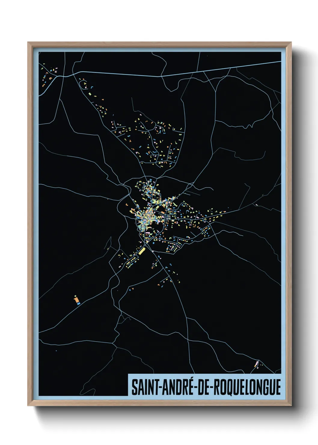 Une affiche de carte sur Saint-André-de-Roquelongue