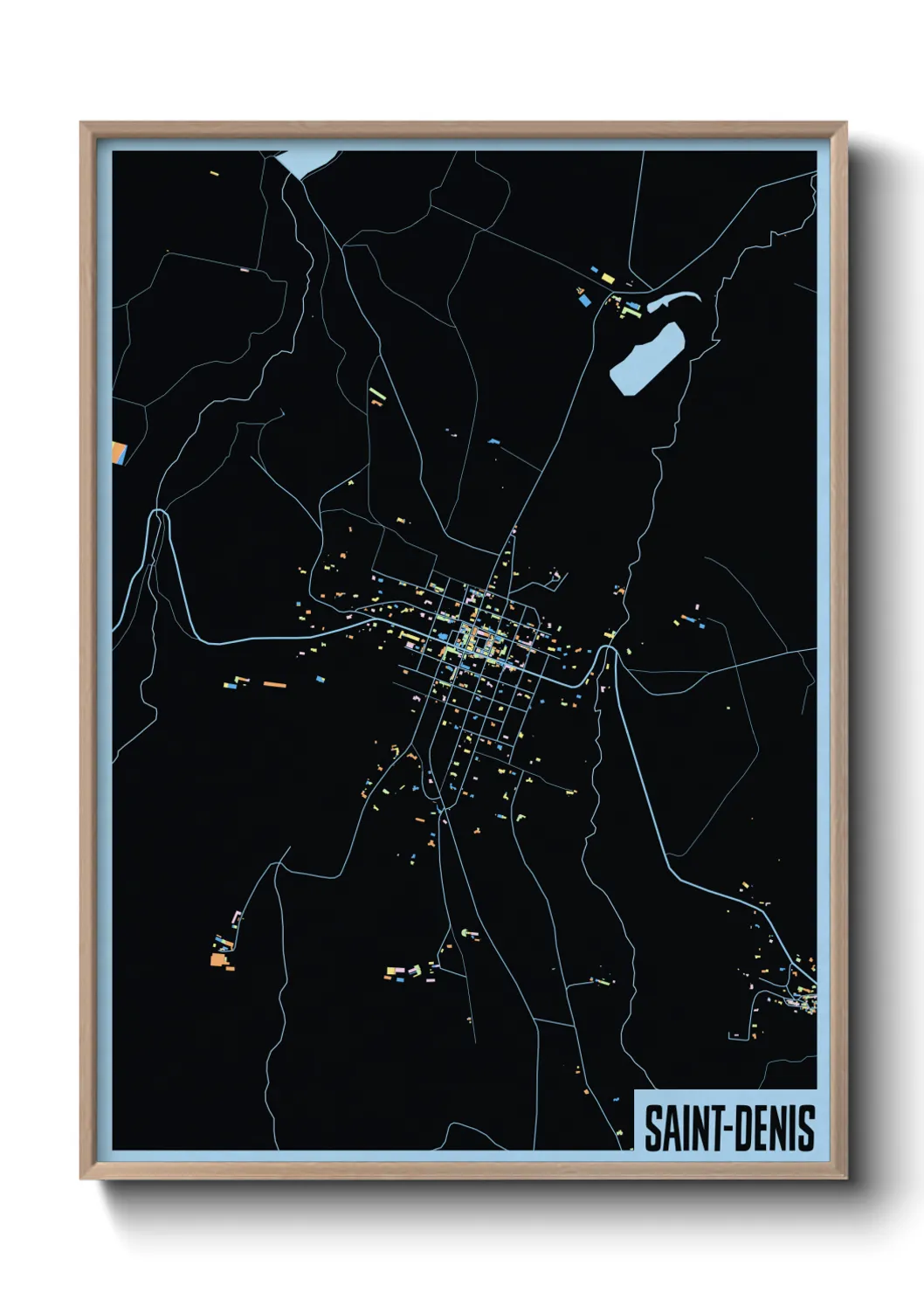 Une affiche de carte sur Saint-Denis