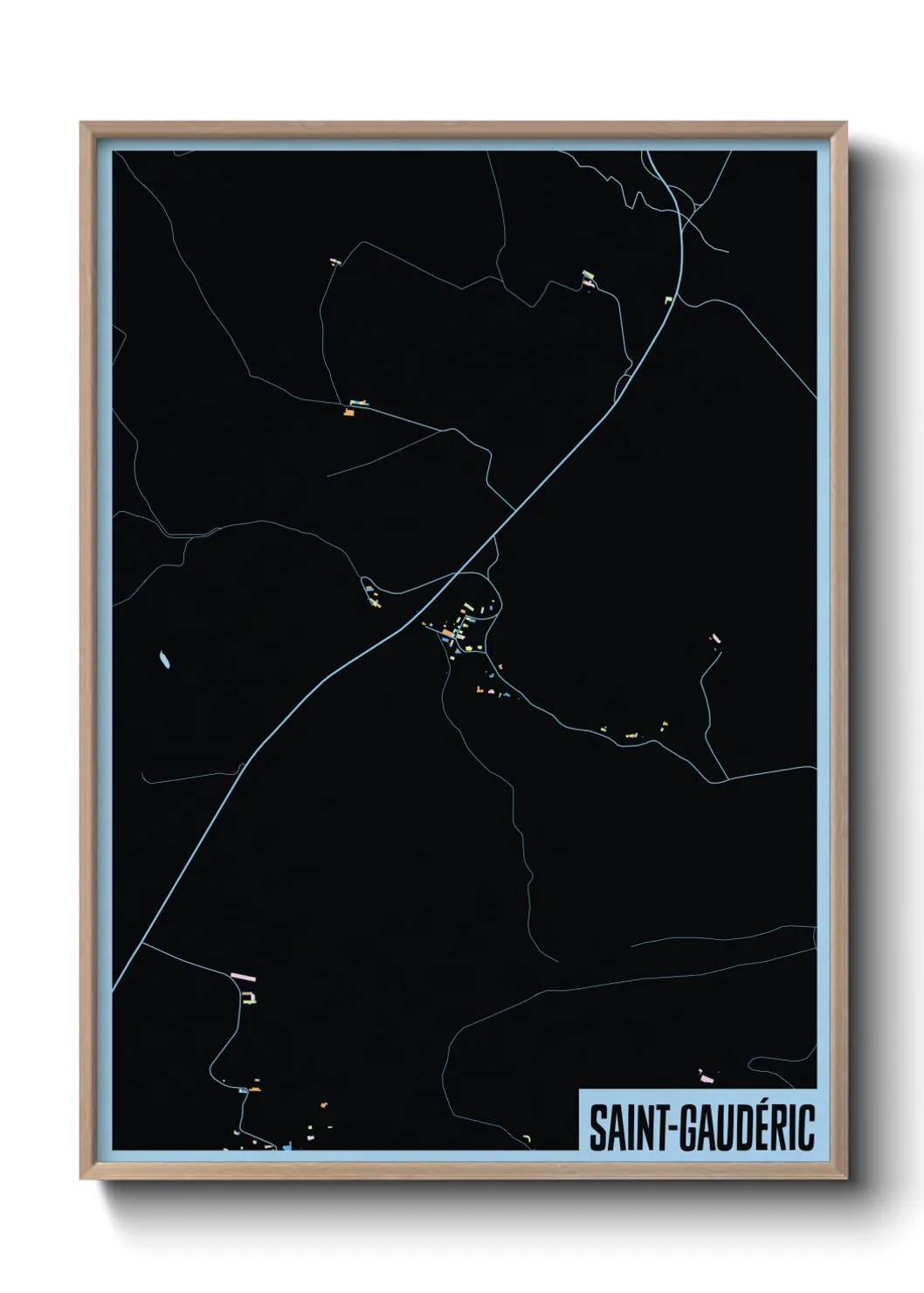 Une affiche de carte sur Saint-Gaudéric