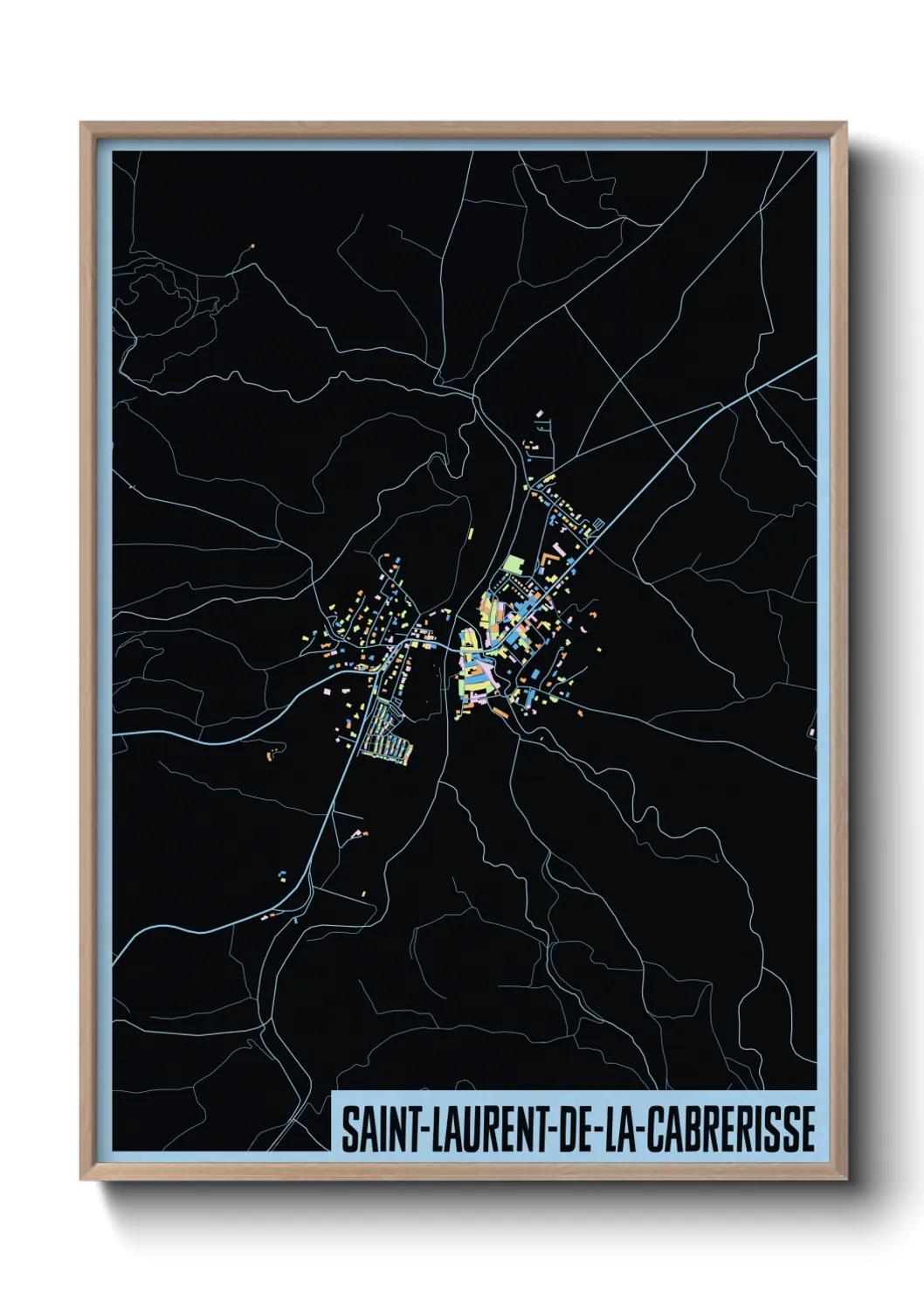 Une affiche de carte sur Saint-Laurent-de-la-Cabrerisse