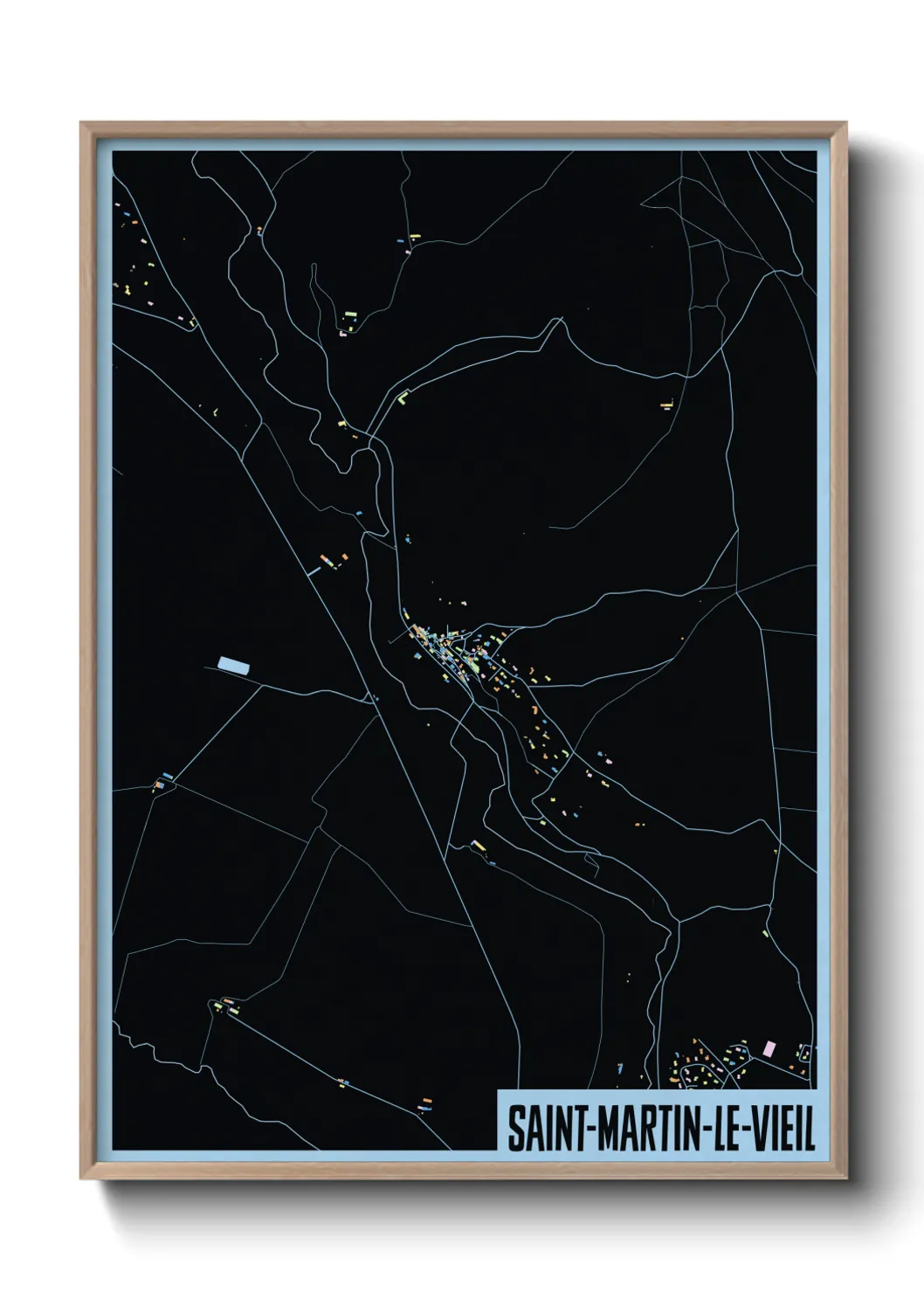 Une affiche de carte sur Saint-Martin-le-Vieil