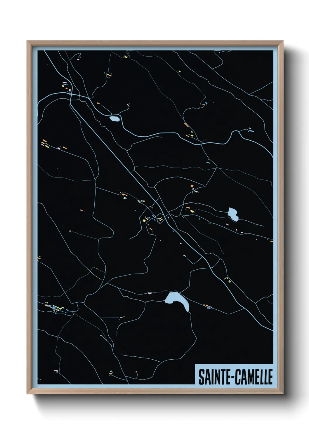 Une affiche de carte sur Sainte-Camelle