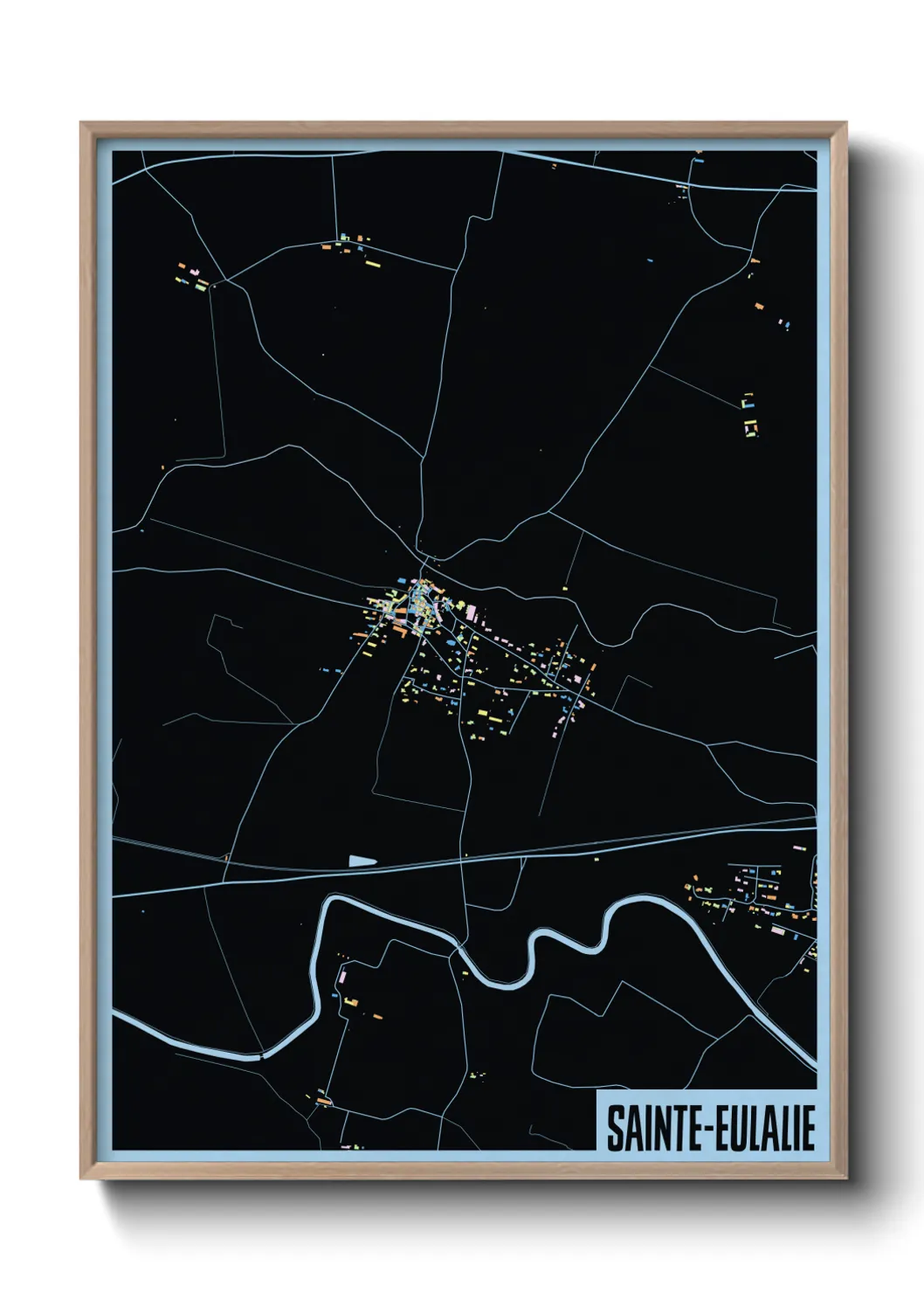 Une affiche de carte sur Sainte-Eulalie