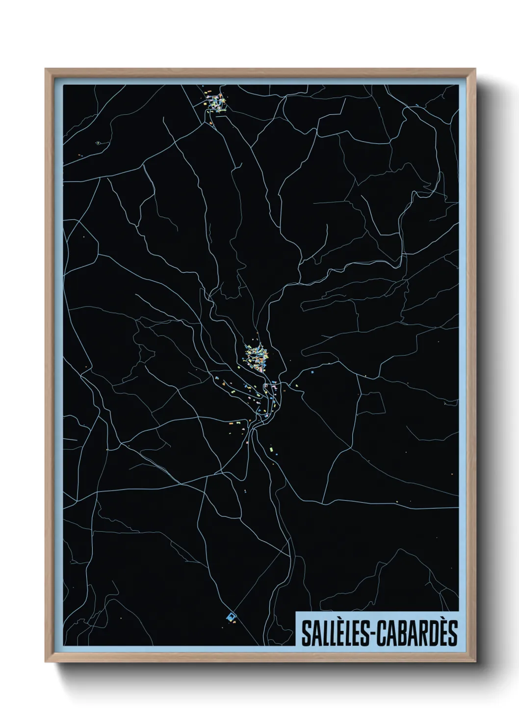 Une affiche de carte sur Sallèles-Cabardès