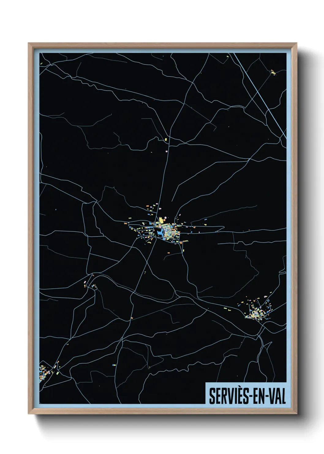 Une affiche de carte sur Serviès-en-Val