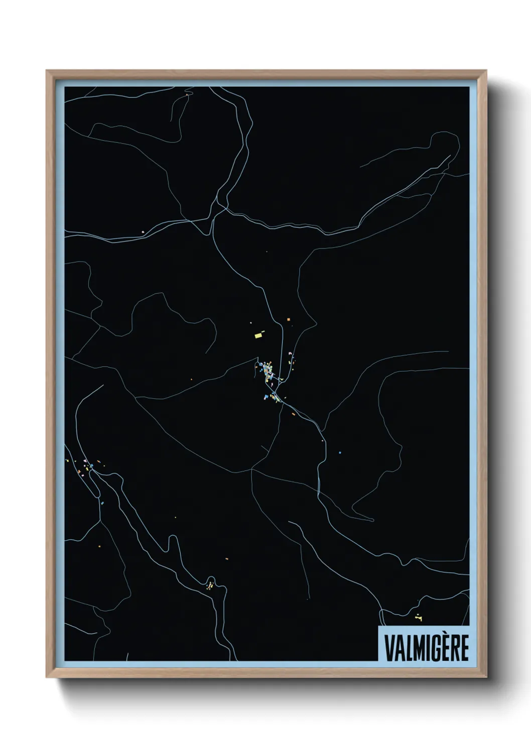 Une affiche de carte sur Valmigère