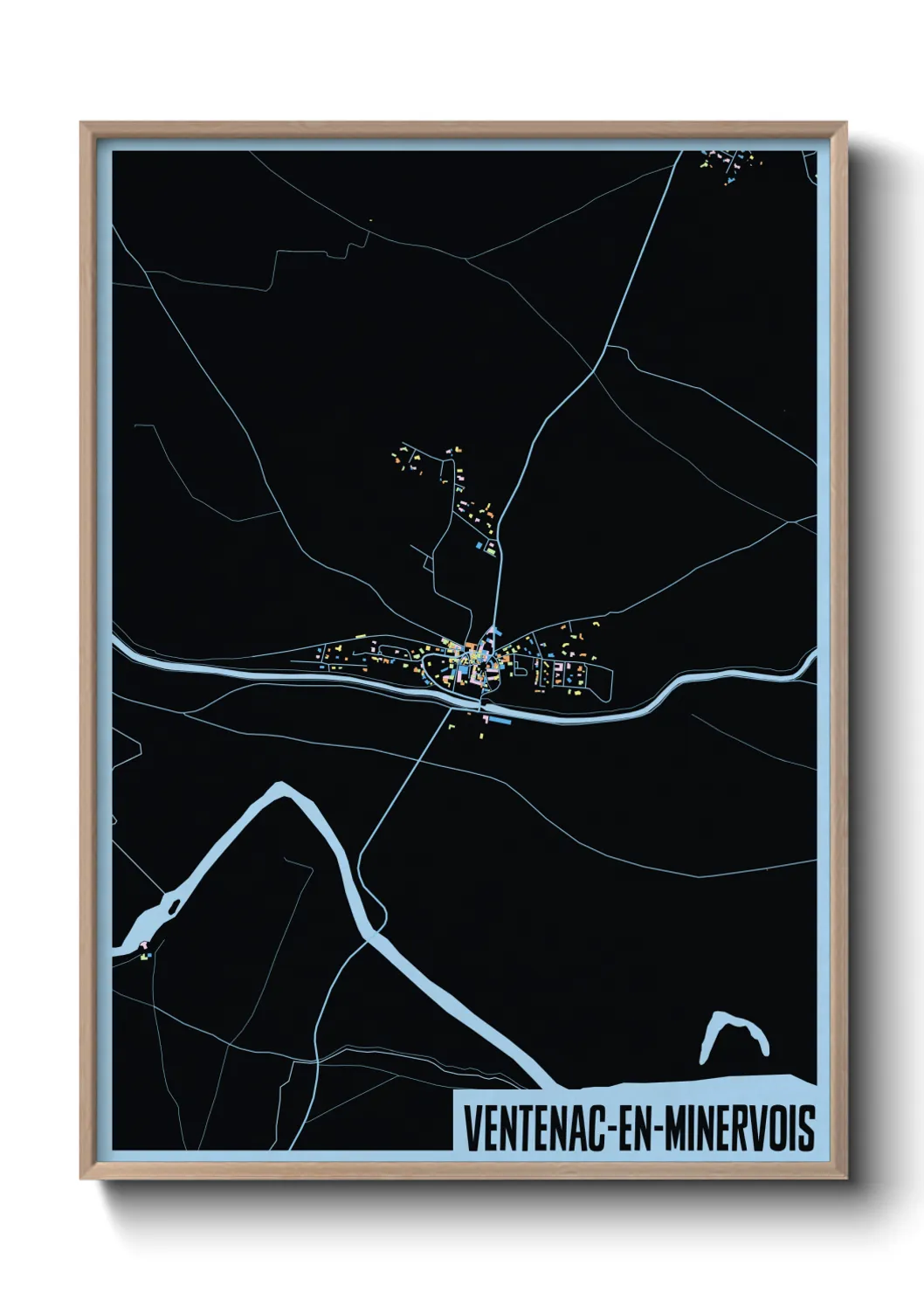 Une affiche de carte sur Ventenac-en-Minervois