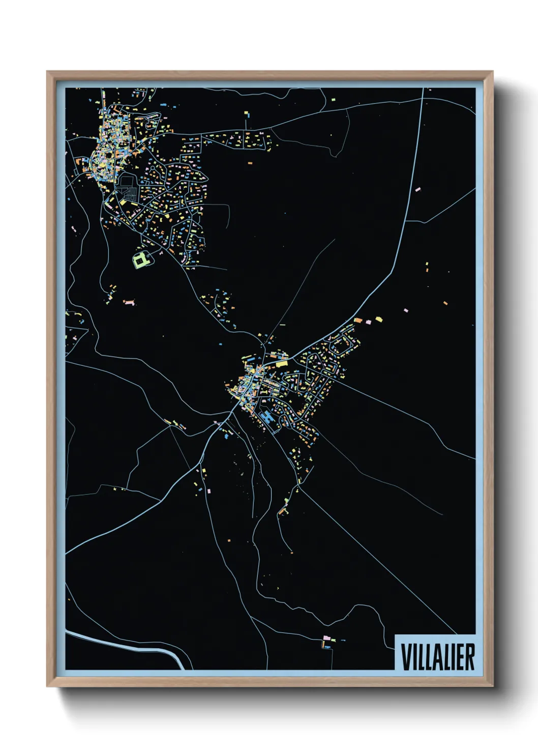 Une affiche de carte sur Villalier