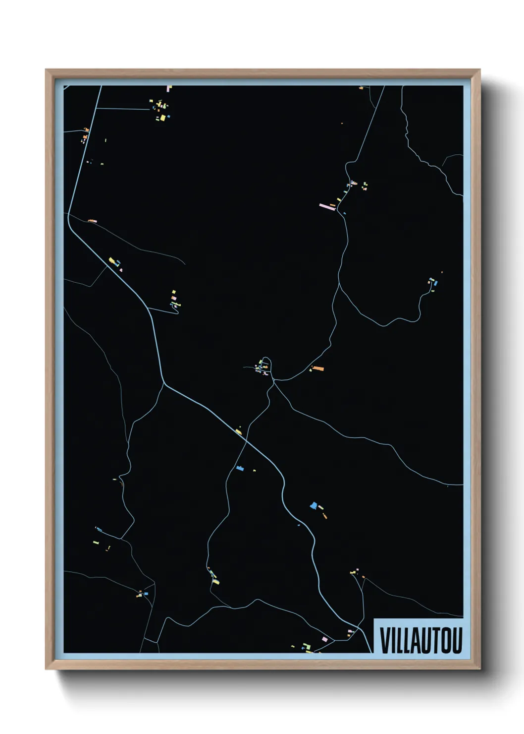 Une affiche de carte sur Villautou