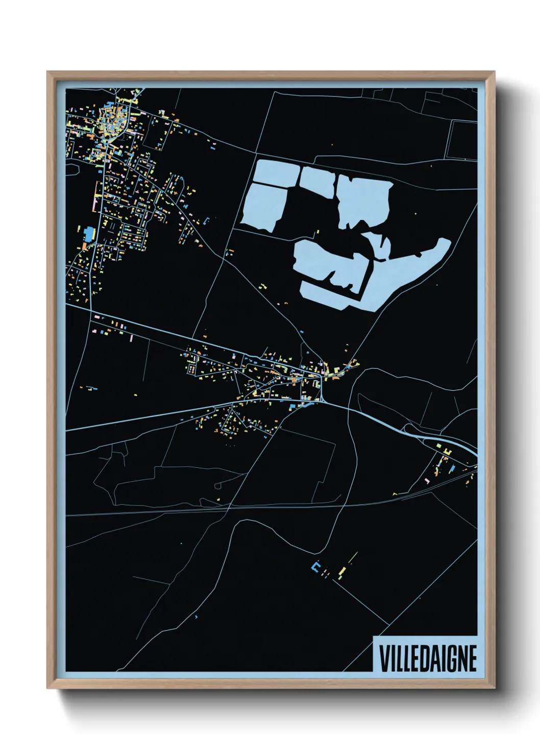 Une affiche de carte sur Villedaigne