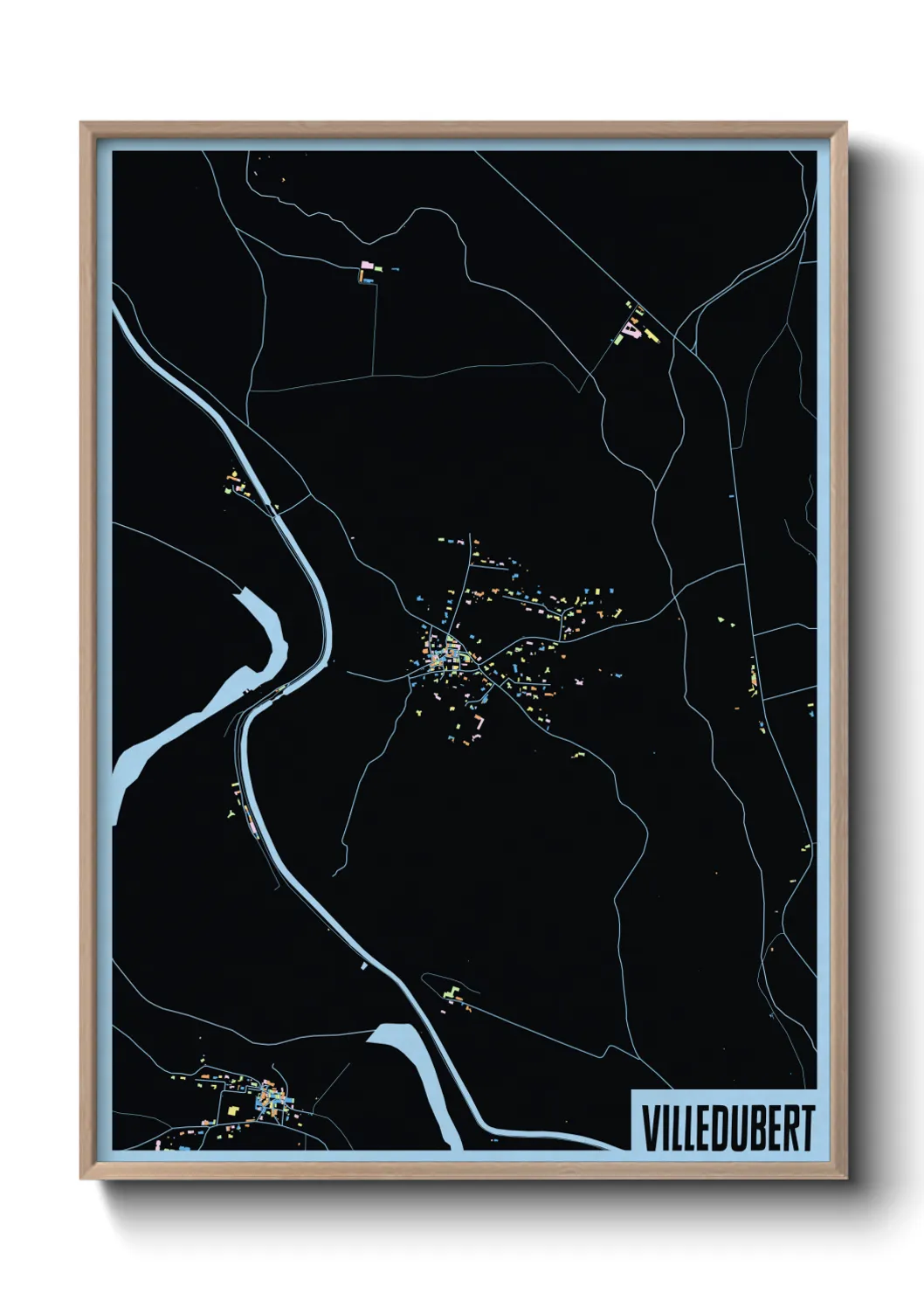 Une affiche de carte sur Villedubert