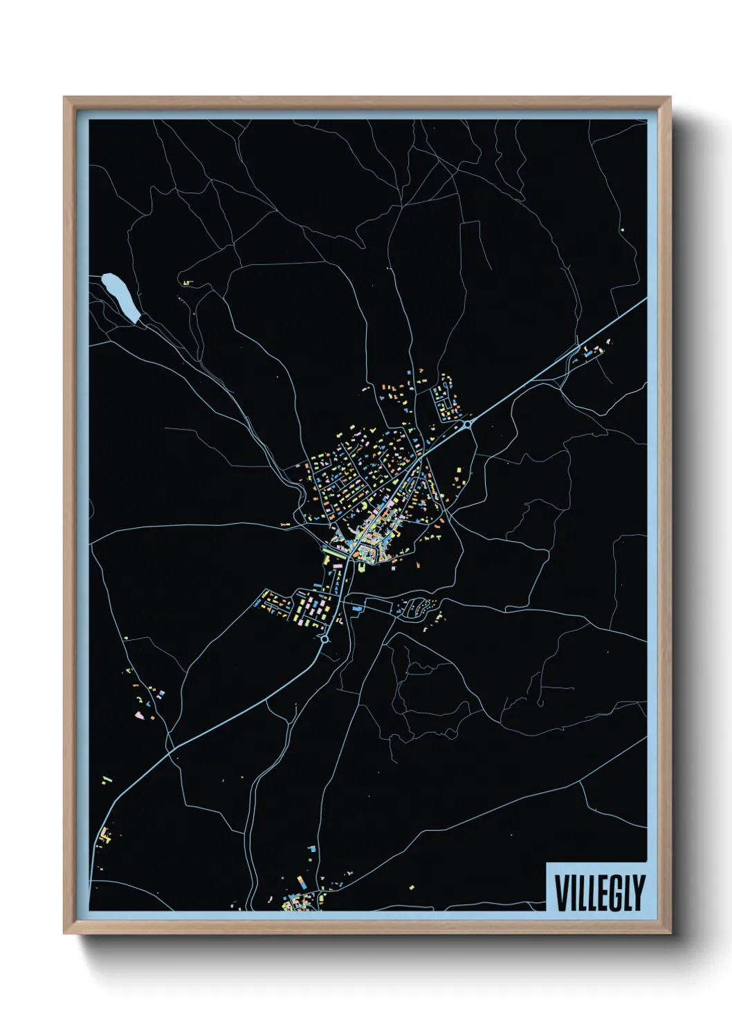 Une affiche de carte sur Villegly