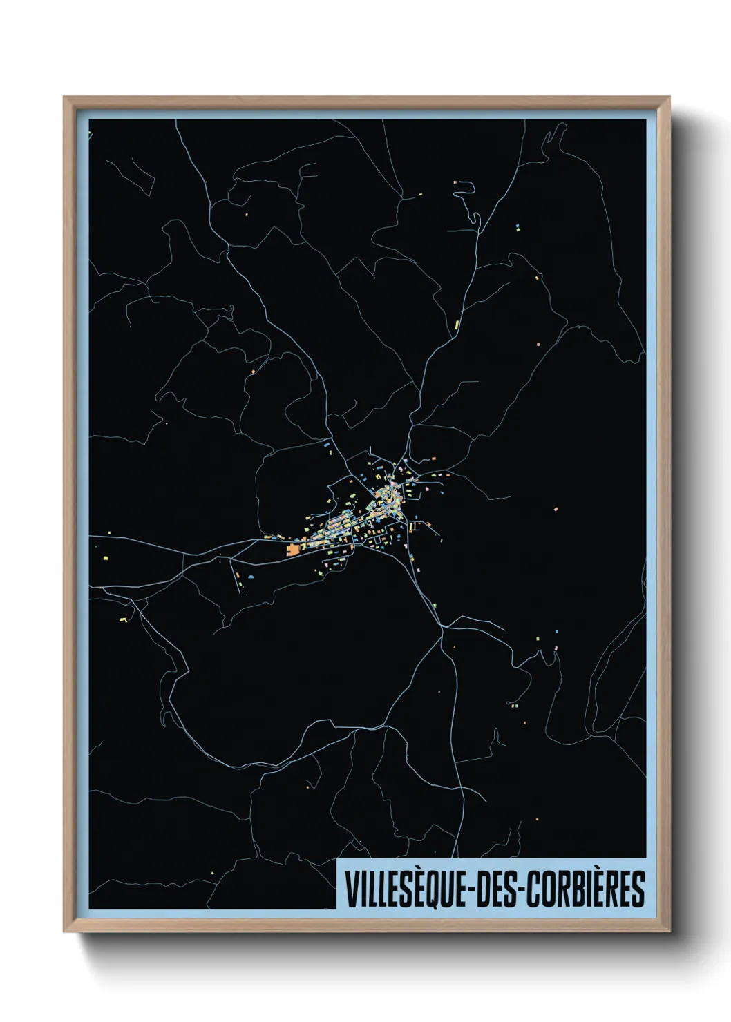 Une affiche de carte sur Villesèque-des-Corbières