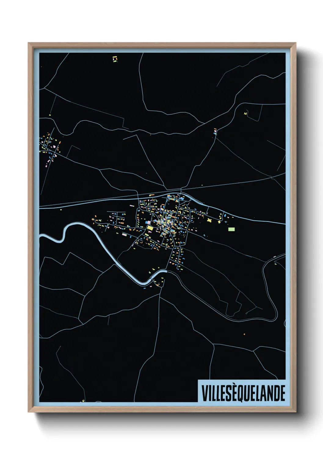 Une affiche de carte sur Villesèquelande