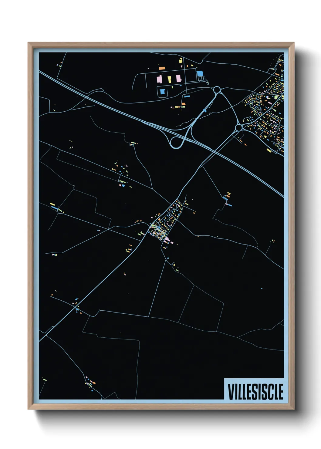 Une affiche de carte sur Villesiscle