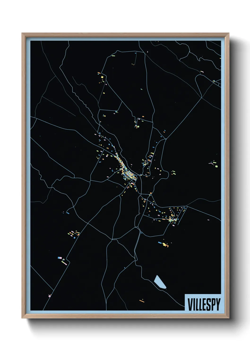 Une affiche de carte sur Villespy