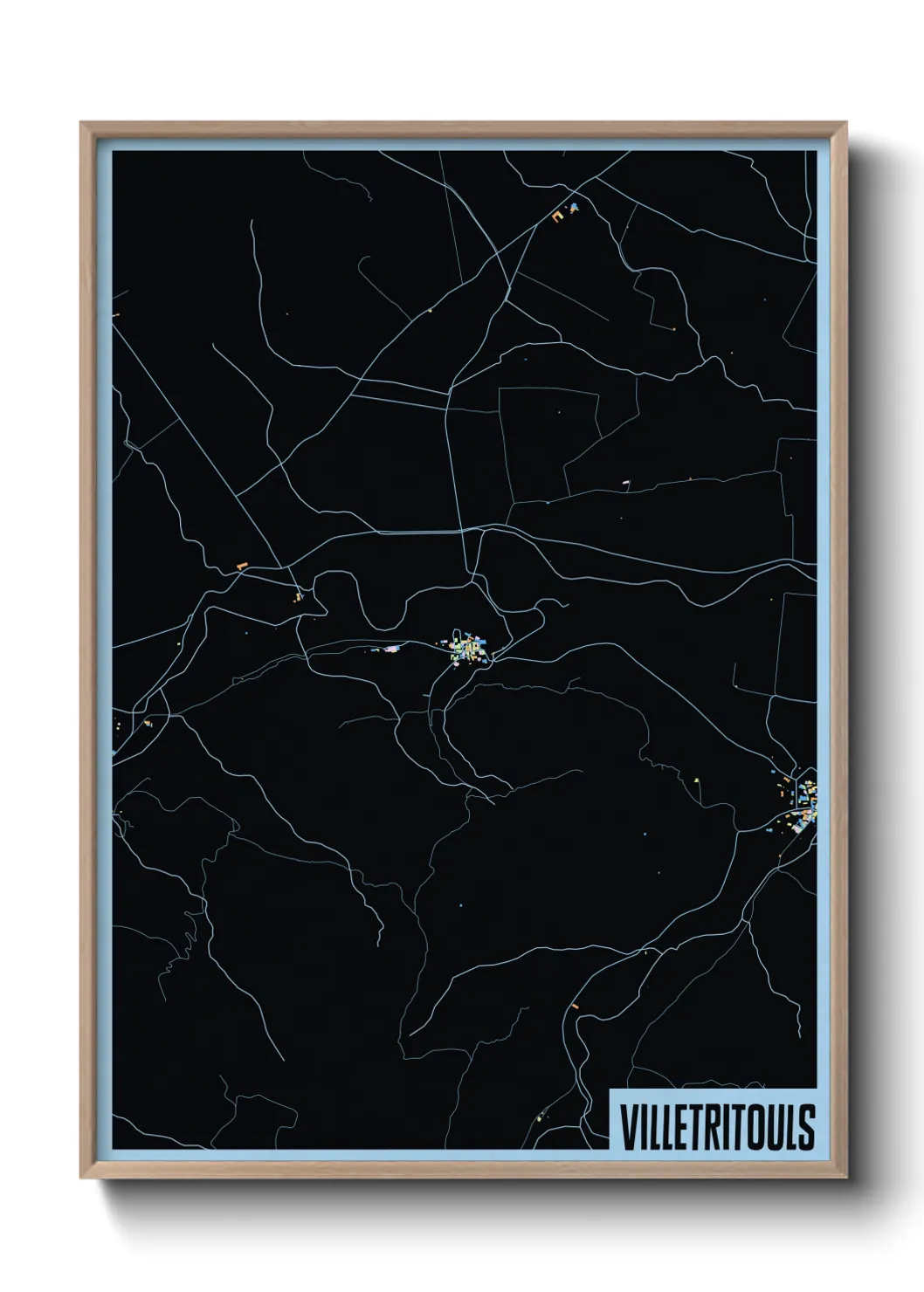 Une affiche de carte sur Villetritouls