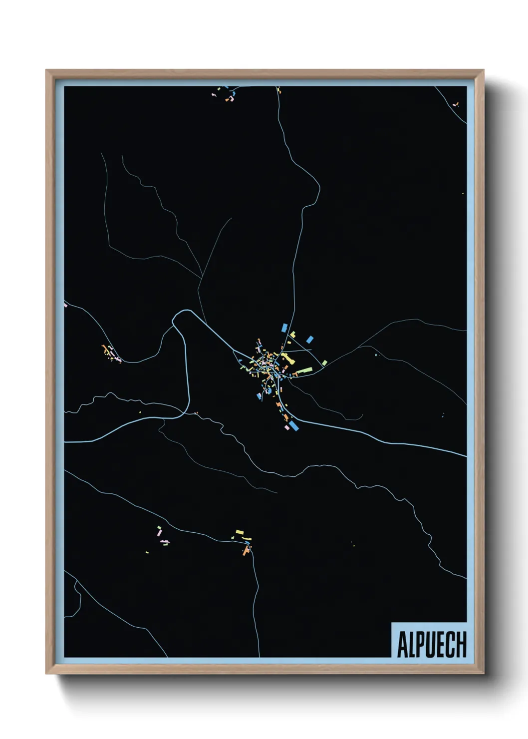 Une affiche de carte sur Alpuech