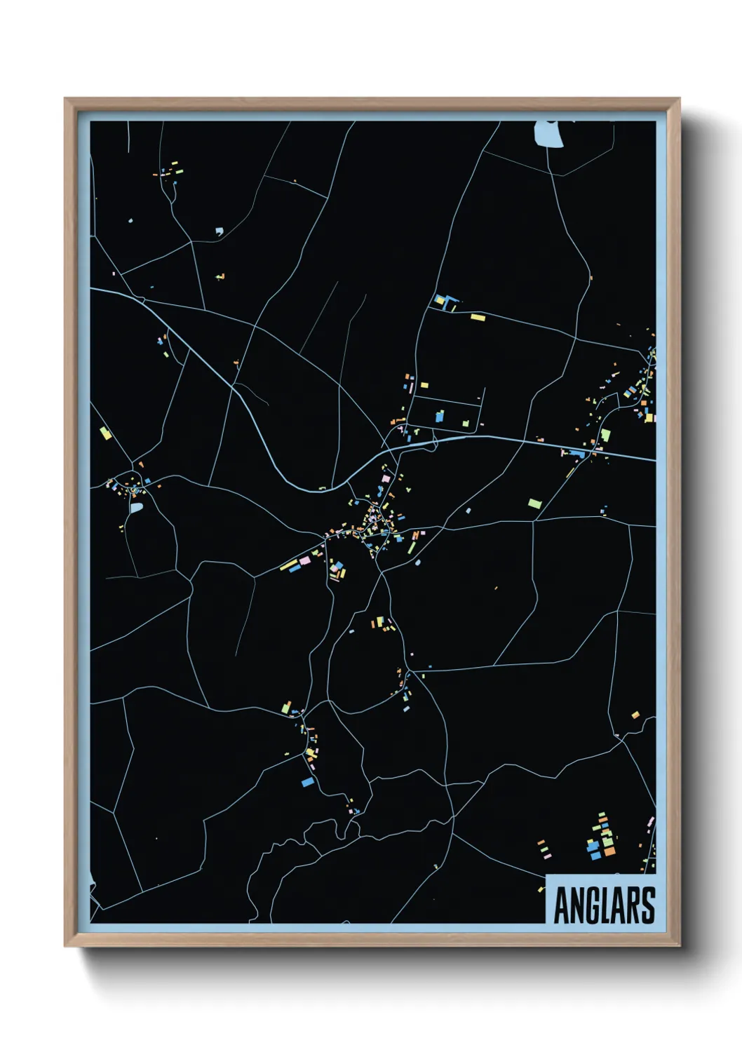 Une affiche de carte sur Anglars