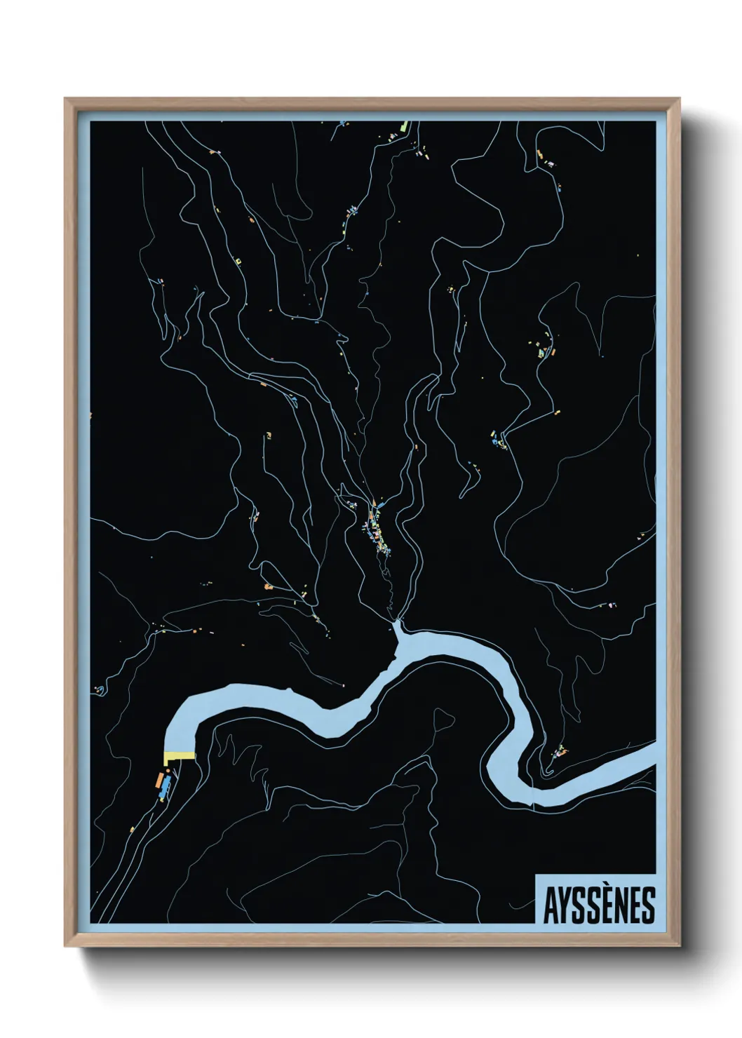 Une affiche de carte sur Ayssènes