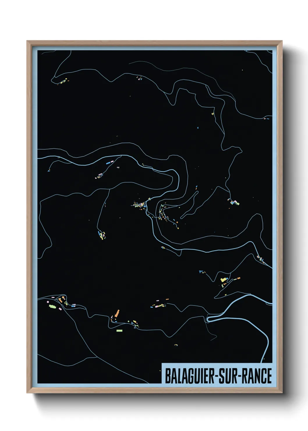 Une affiche de carte sur Balaguier-sur-Rance