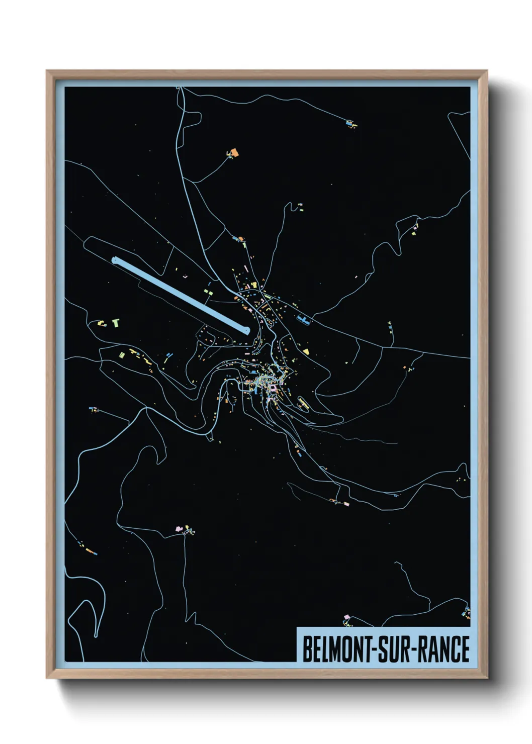 Une affiche de carte sur Belmont-sur-Rance