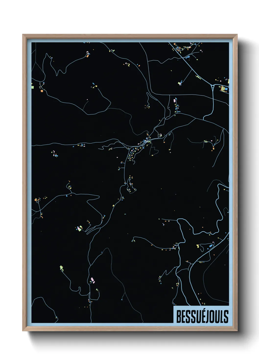 Une affiche de carte sur Bessuéjouls