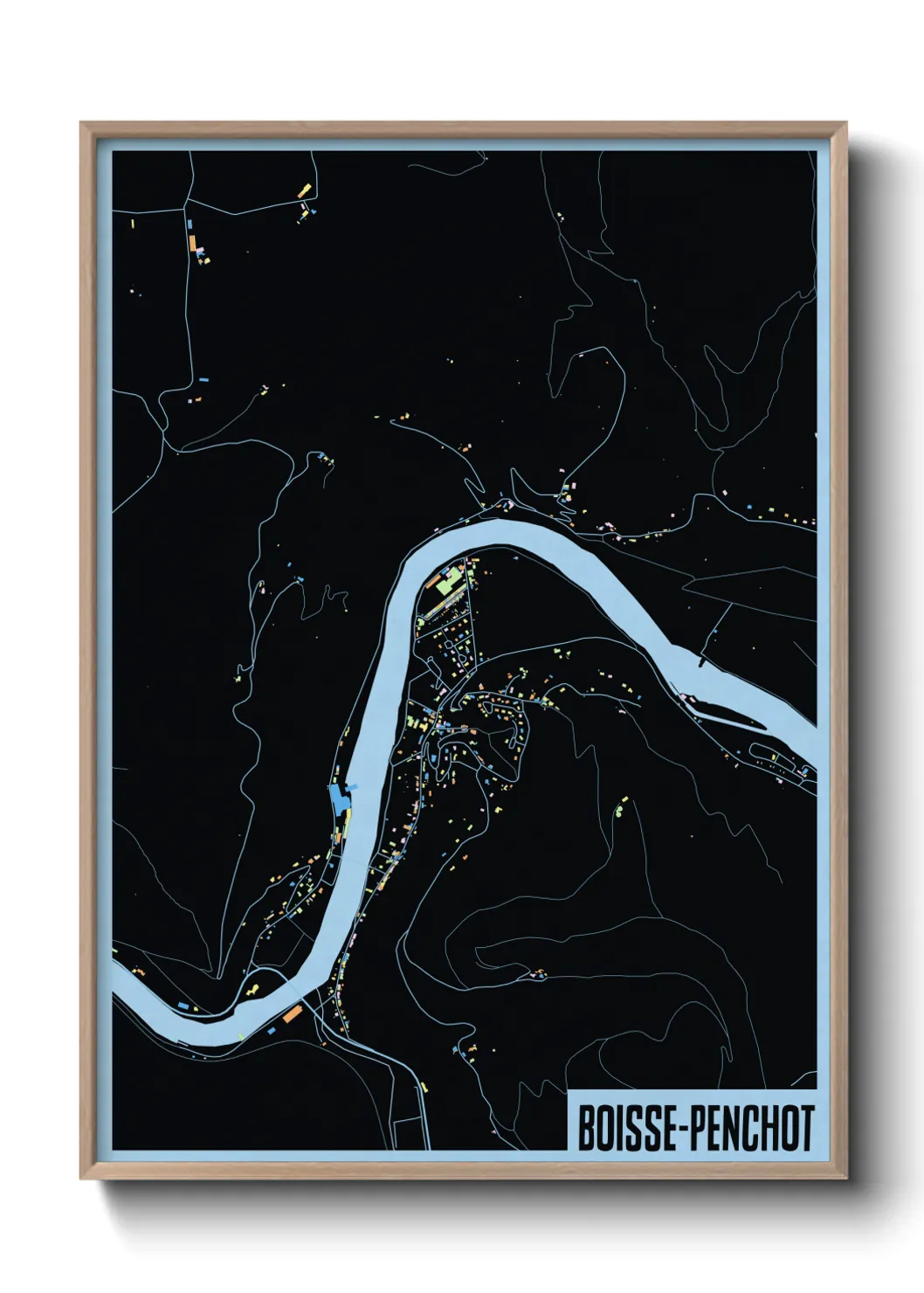 Une affiche de carte sur Boisse-Penchot