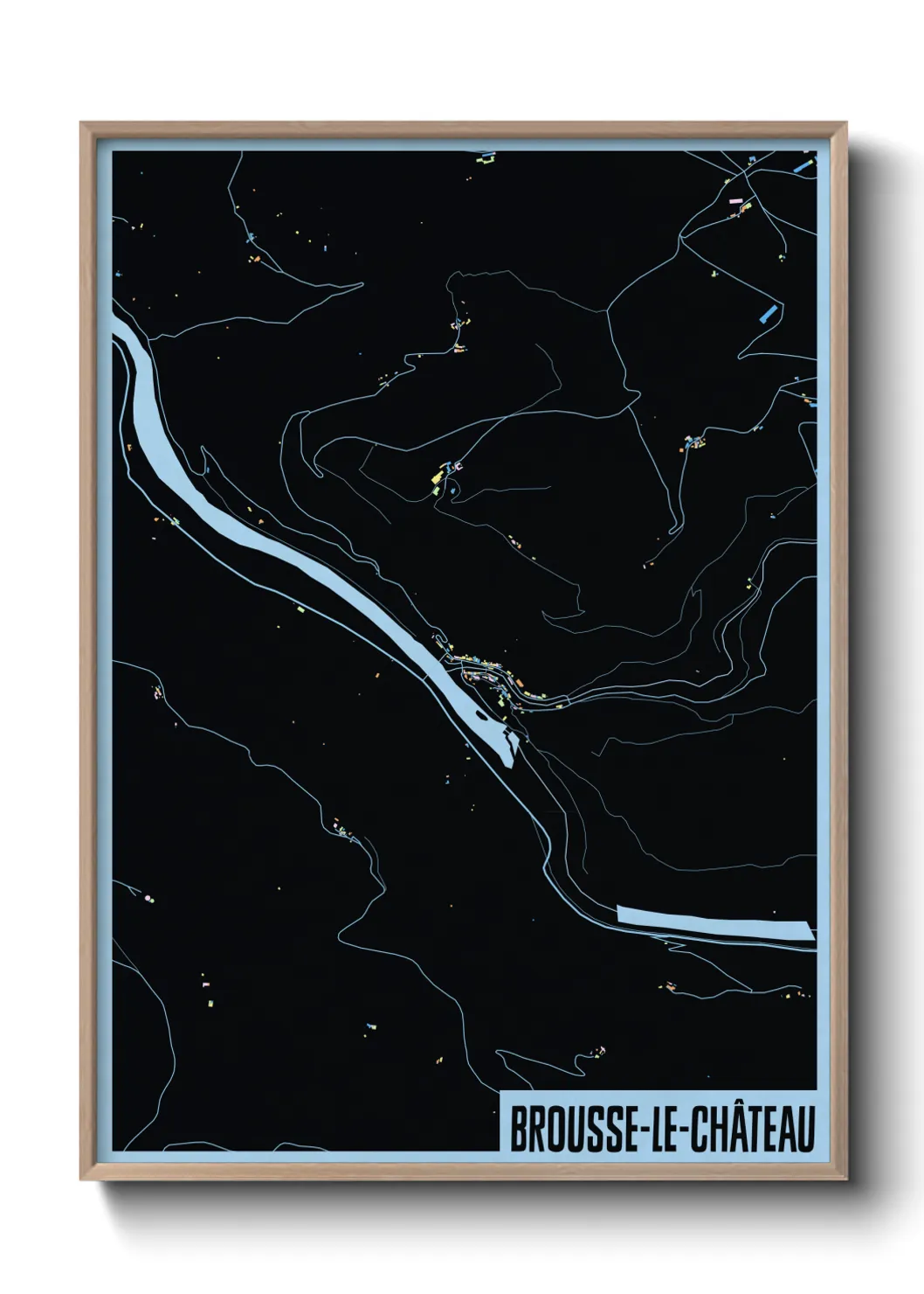 Une affiche de carte sur Brousse-le-Château